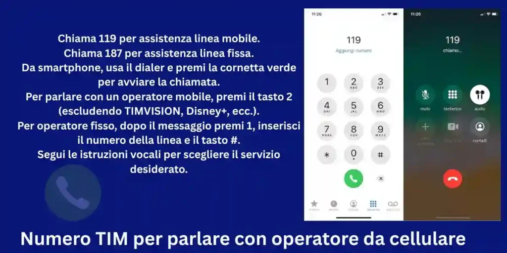 Numero TIM per parlare con operatore da cellulare
