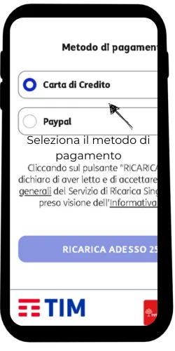 Seleziona il metodo di pagamento