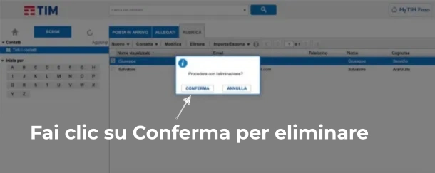 eliminare account alice mail